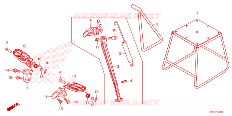 REPOSE PIED - BEQUILLE Honda MOTO 250 CRF 2025  CRF250RS