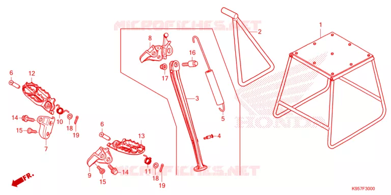 REPOSE PIED - BEQUILLE Honda MOTO 250 CRF 2025  CRF250RXS