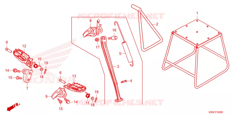 REPOSE PIED - BEQUILLE Honda MOTO 250 CRF 2025  CRF250RXS