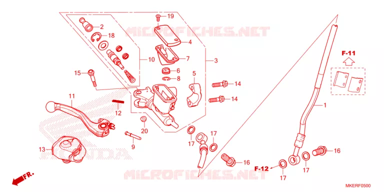 MAITRE CYLINDRE DE FREIN AVANT Honda MOTO 450 CRF 2025  CRF450RS