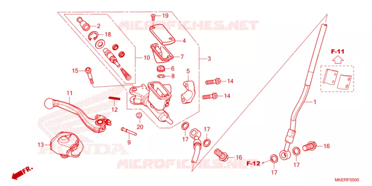 MAITRE CYLINDRE DE FREIN AVANT Honda MOTO 450 CRF 2025  CRF450RS