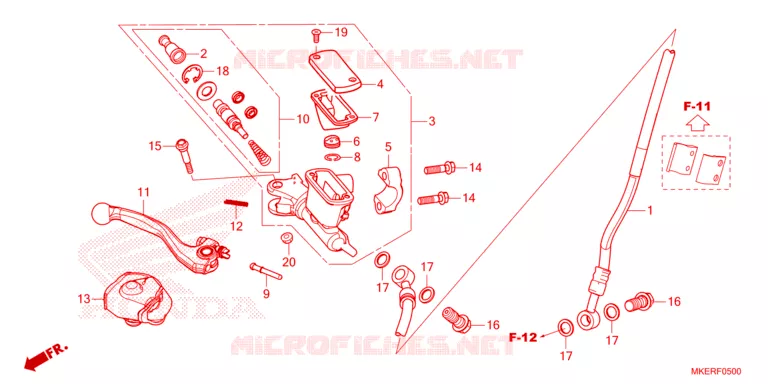 MAITRE CYLINDRE DE FREIN AVANT Honda MOTO 450 CRF 2025  CRF450RS