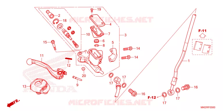 MAITRE CYLINDRE DE FREIN AVANT Honda MOTO 450 CRF 2025  CRF450RXS