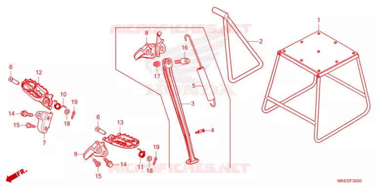 REPOSE PIED - BEQUILLE Honda MOTO 450 CRF 2025  CRF450RXS