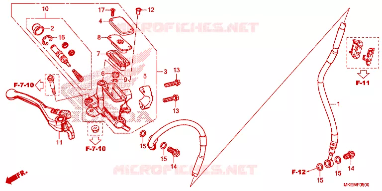 MAITRE CYLINDRE DE FREIN AVANT Honda MOTO 450 CRF 2025  CRF450XS