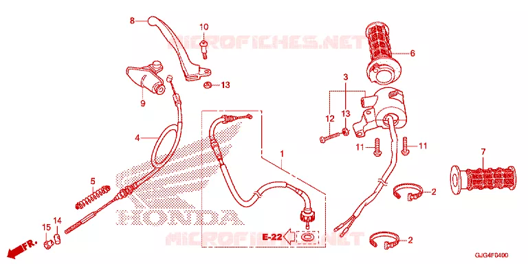 COMMODO - LEVIER - CABLE Honda MOTO 50 CRF 2025  CRF50FS