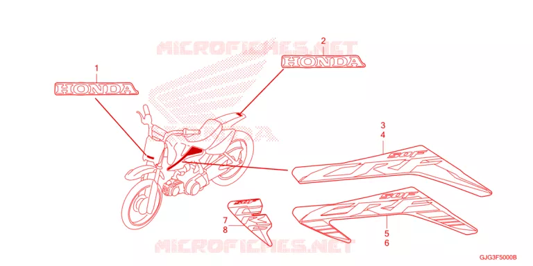 AUTOCOLLANTS Honda MOTO 50 CRF 2025  CRF50FS