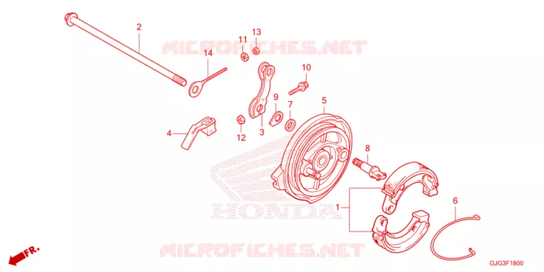 FLASQUE - MACHOIRES DE FREIN ARRIERE Honda MOTO 50 CRF 2025  CRF50FS