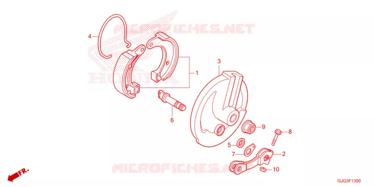 FLASQUE - MACHOIRES DE FREIN AVANT Honda MOTO 50 CRF 2025  CRF50FS