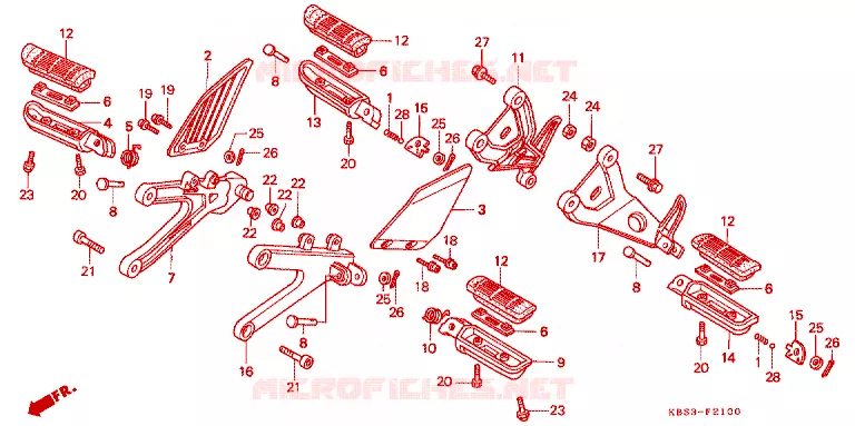 REPOSE PIED Honda MOTO 125 NSR 1995  NSR125RS