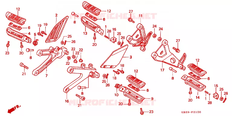 REPOSE PIED Honda MOTO 125 NSR 1995  NSR125RS