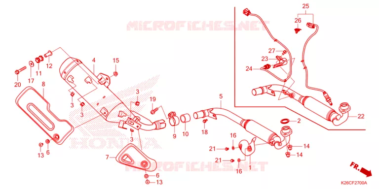SILENCIEUX D'ECHAPPEMENT Honda MOTO 125 MSX 2024  MSX125AR