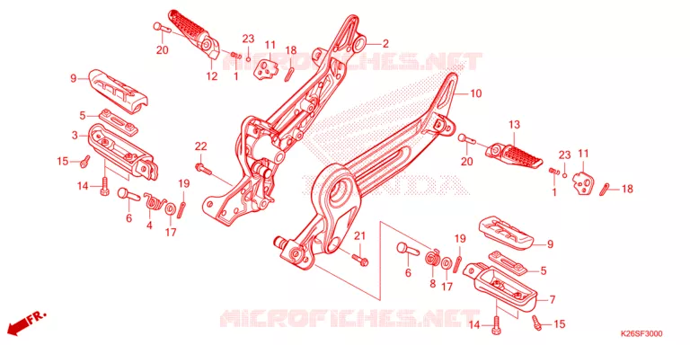 REPOSE PIED Honda MOTO 125 GROM 2025  MSX125AS_A