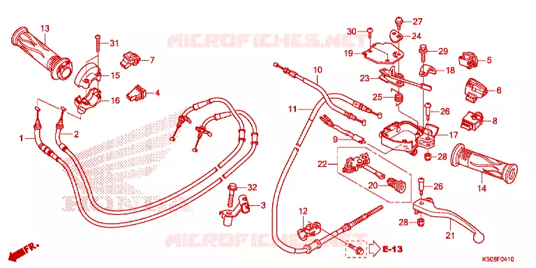 LEVIER DE GUIDON - CABLE - COMMODO Honda SCOOTER 110 MOOVE 2015  NFC110CBTF_2TH