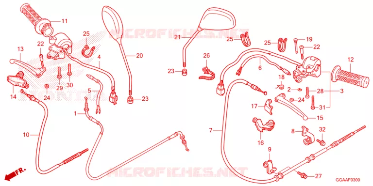 LEVIER DE GUIDON - CABLE - COMMODO Honda SCOOTER 50 RUCKUS 2025  NPS50S