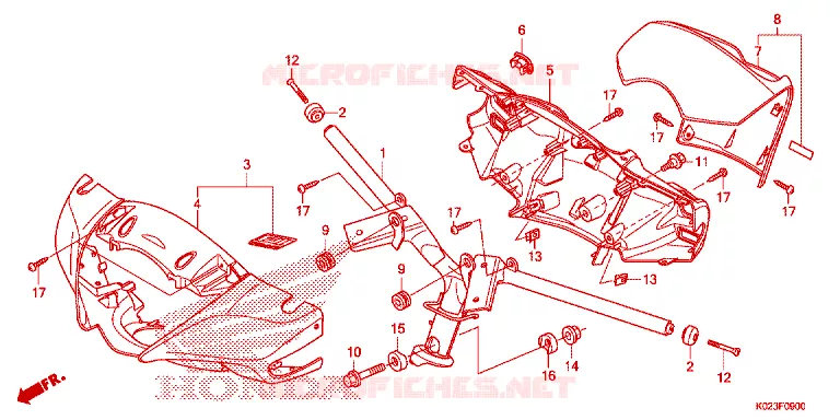 GUIDON - CARENAGE Honda SCOOTER 150 SH 2013  SH150CBD