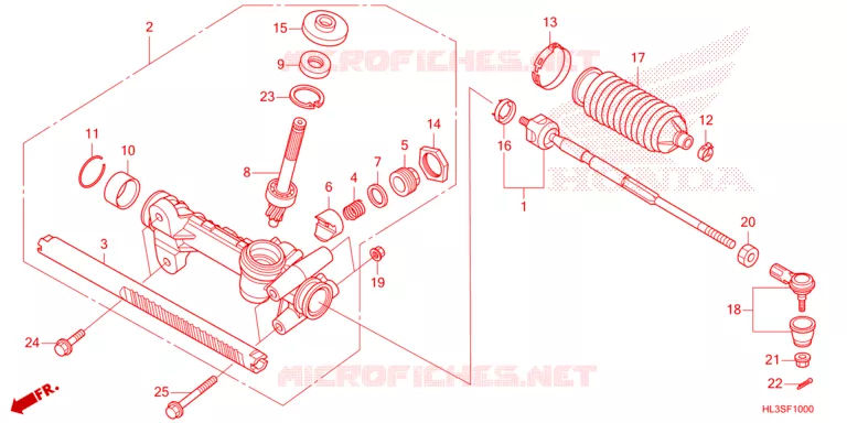 STEERING GEAR BOX/TIE ROD Honda ATV 700 PIONEER 2025  SXS700M4DS