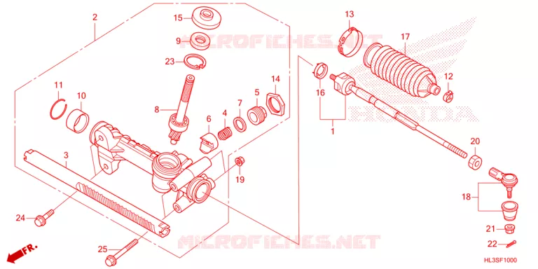 STEERING GEAR BOX/TIE ROD Honda ATV 700 PIONEER 2025  SXS700M4S
