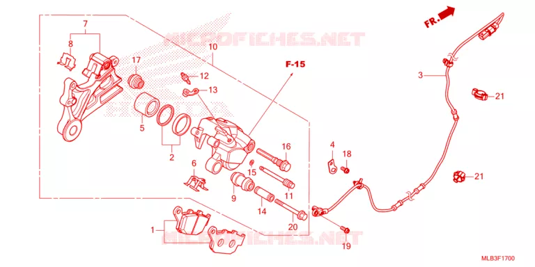 ETRIER DE FREIN ARRIERE Honda MOTO 750 HORNET 2024  CB750AP