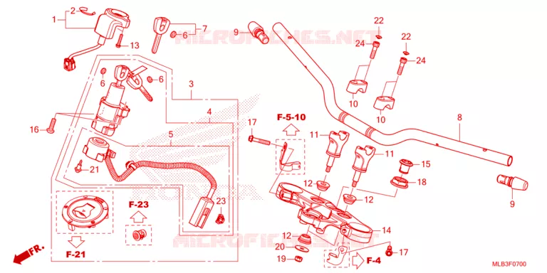 GUIDON - TE DE FOURCHE Honda MOTO 750 HORNET 2024  CB750AR