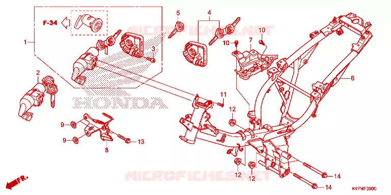 CADRE Honda MOTO 125 DASH 2023  AFP125CRFN