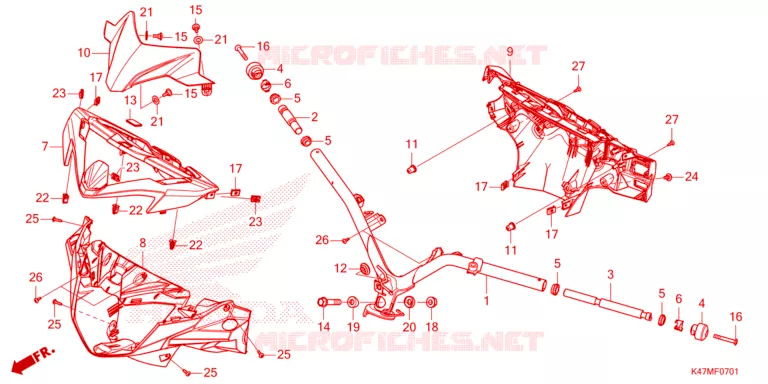 GUIDON - CARENAGE Honda MOTO 125 DASH 2022  AFP125CRFN