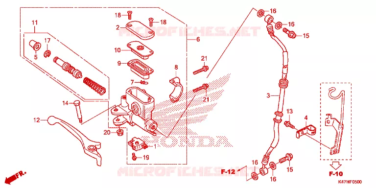 MAITRE CYLINDRE DE FREIN AVANT Honda MOTO 125 DASH 2024  AFP125CRFS