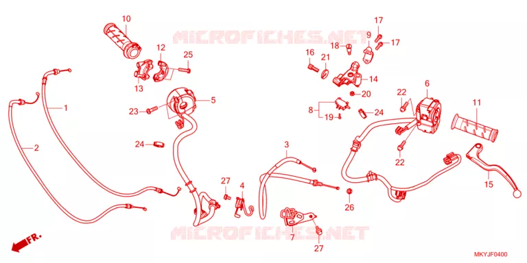 LEVIER DE GUIDON - CABLE - COMMODO Honda MOTO 650 CB 2024  CB650RAR
