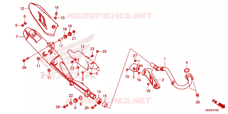 SILENCIEUX D'ECHAPPEMENT Honda MOTO 150 CRF 2020  CRF150LL