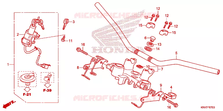 GUIDON - TE DE FOURCHE Honda MOTO 150 XR 2021  XR150LEKM
