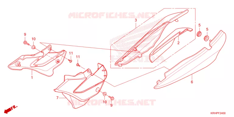 COUVERCLES LATERAUX Honda MOTO 150 XR 2023  XR150LEKP