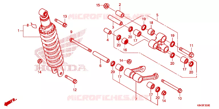 AMORTISSEUR ARRIERE Honda MOTO 150 CRF 2021  CRF150LL