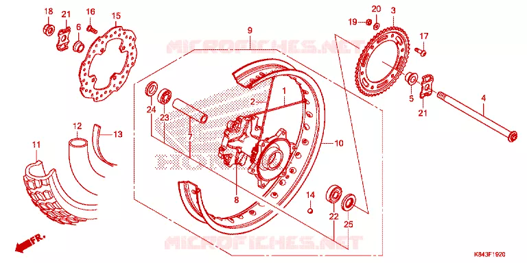 ROUE ARRIERE Honda MOTO 150 CRF 2020  CRF150LL