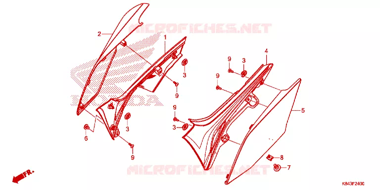 COUVERCLES LATERAUX Honda MOTO 150 CRF 2022  CRF150LN