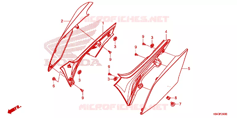COUVERCLES LATERAUX Honda MOTO 150 CRF 2022  CRF150LN