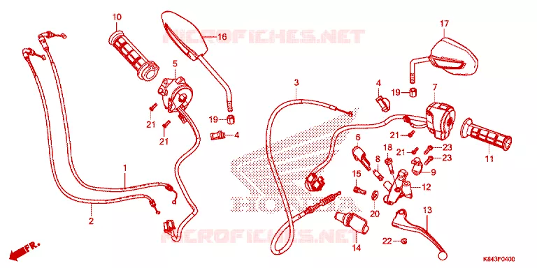 LEVIER DE GUIDON - CABLE - COMMODO Honda MOTO 150 CRF 2022  CRF150LN