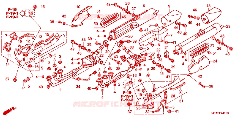 SILENCIEUX D'ECHAPPEMENT Honda MOTO 1800 GOLD-WING 2014  GL1800E