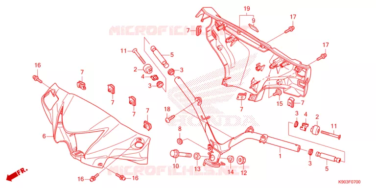 GUIDON - CARENAGE Honda MOTO 110 WAVE 2024  AFS110DFR
