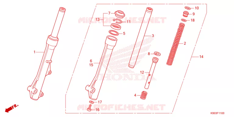FOURCHE Honda MOTO 110 WAVE 2023  AFS110CSFP
