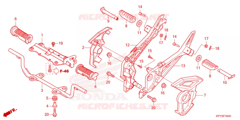 REPOSE PIED Honda MOTO 125 XRM 2025  CFT125MSS