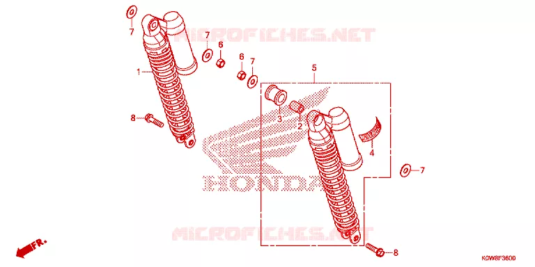 AMORTISSEUR ARRIERE Honda SCOOTER 150 ADV 2021  ADV150AM
