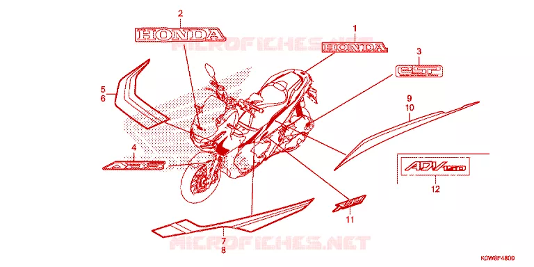 AUTOCOLLANTS Honda SCOOTER 150 ADV 2021  ADV150AM