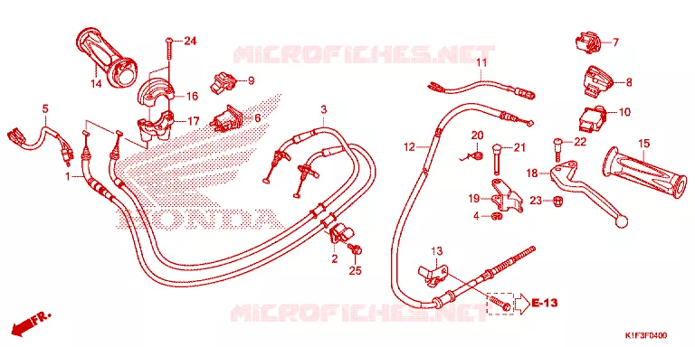 COMMODO - LEVIER - CABLE Honda SCOOTER 150 AIR-BLADE 2022  ACA150CAFM