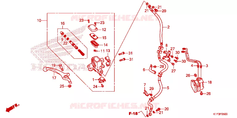 MAITRE CYLINDRE DE FREIN AVANT Honda SCOOTER 150 AIR-BLADE 2021  ACA150CAFM