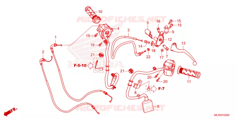 LEVIER DE GUIDON - CABLE - COMMODO Honda MOTO 500 CB 2024  CB500FAR