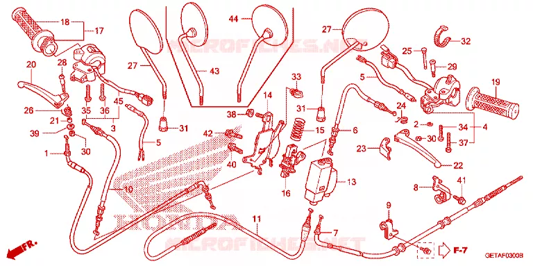 LEVIER DE GUIDON - CABLE - COMMODO Honda SCOOTER 50 METRO 2007  CHF50S7_A