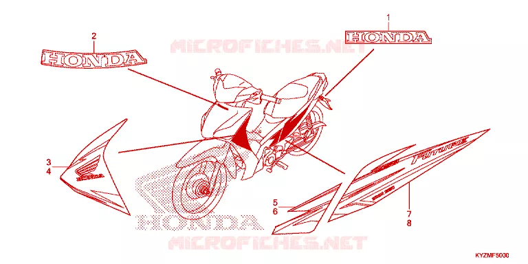 AUTOCOLLANTS Honda MOTO 125 FUTURE 2012  AFS125MSD