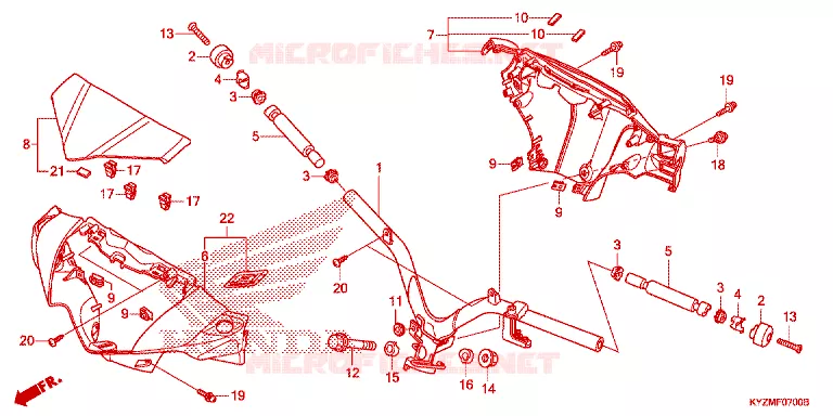 GUIDON - CARENAGE Honda MOTO 125 FUTURE 2013  AFS125MSD