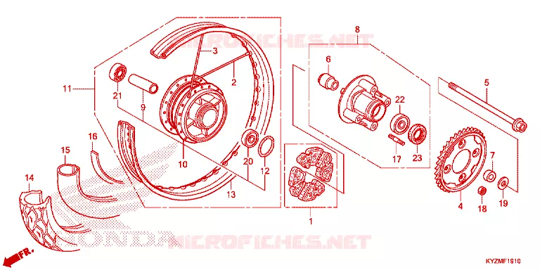 ROUE ARRIERE Honda MOTO 125 FUTURE 2012  AFS125MSD