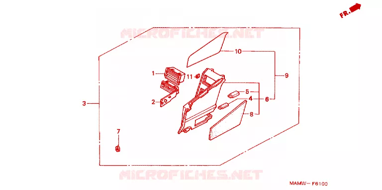LEFT SIDE SHELTER SET Honda MOTO 1500 GOLD-WING 1998  GL1500AW